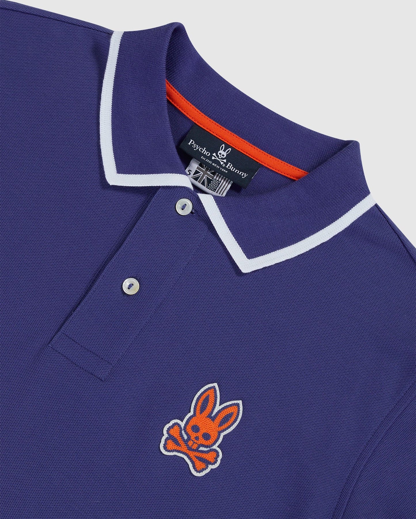 MENS HARTSOP CHAIN STITCH LOGO POLO (BLUE)