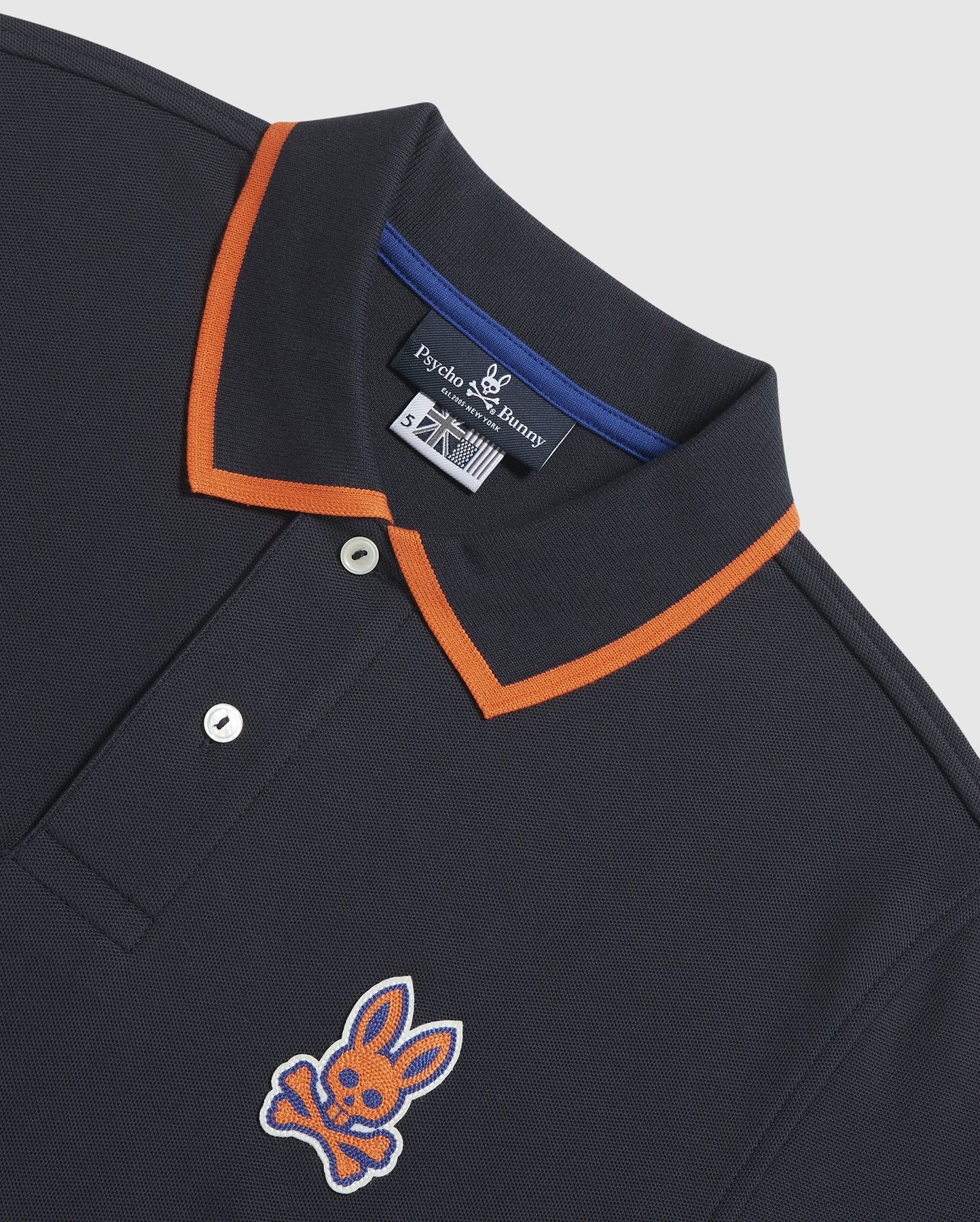 MENS HARTSOP CHAIN STITCH LOGO POLO (NAVY)