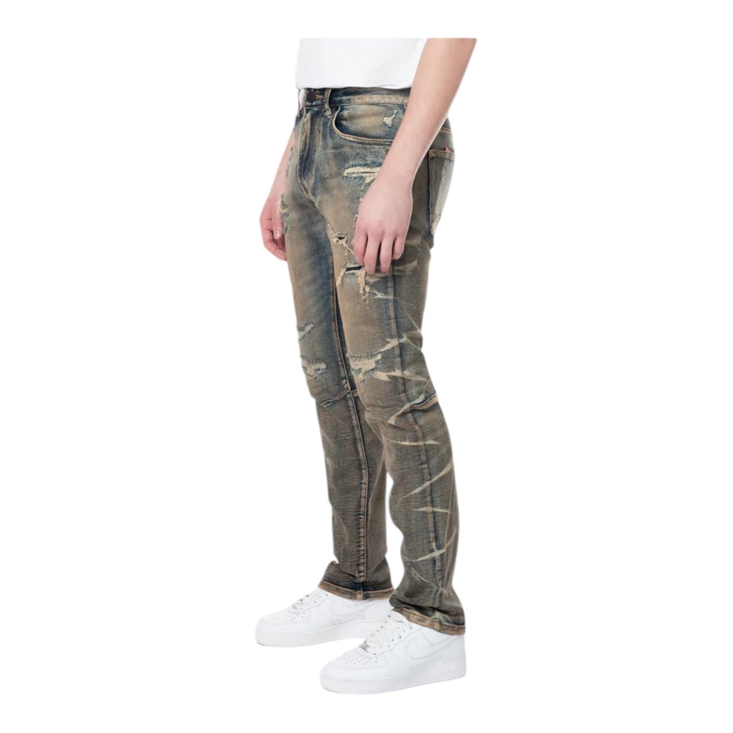 SMOKE RISE SLIM WAVE EFFECT ZINC BLUE JEANS