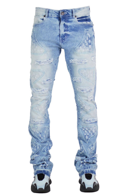 FOCUS ICE BLUE STACKED JEANS