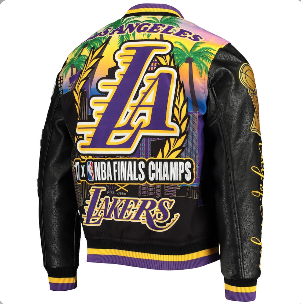 Men's Los Angeles Lakers Pro Standard Cream Retro Classic Varsity Full-Zip  Jacket