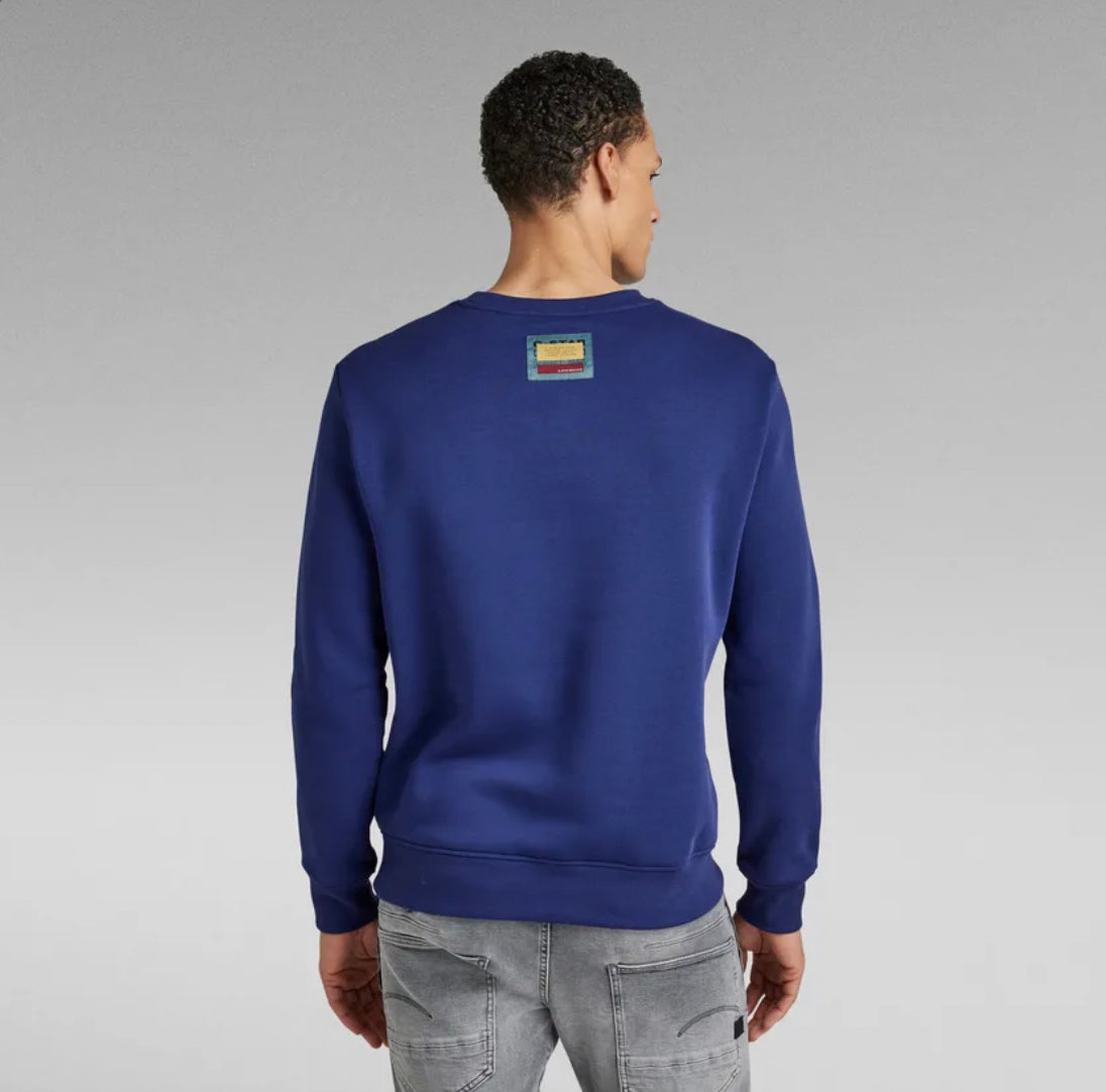 G-STAR GRAPHIC POCKET SWEATER (BALL PEN BLUE)