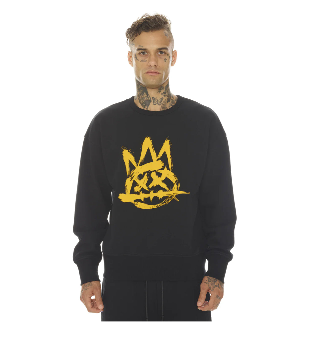 CULT OF INDIVIDUALITY CREW NECK FLEECE IN BLACK