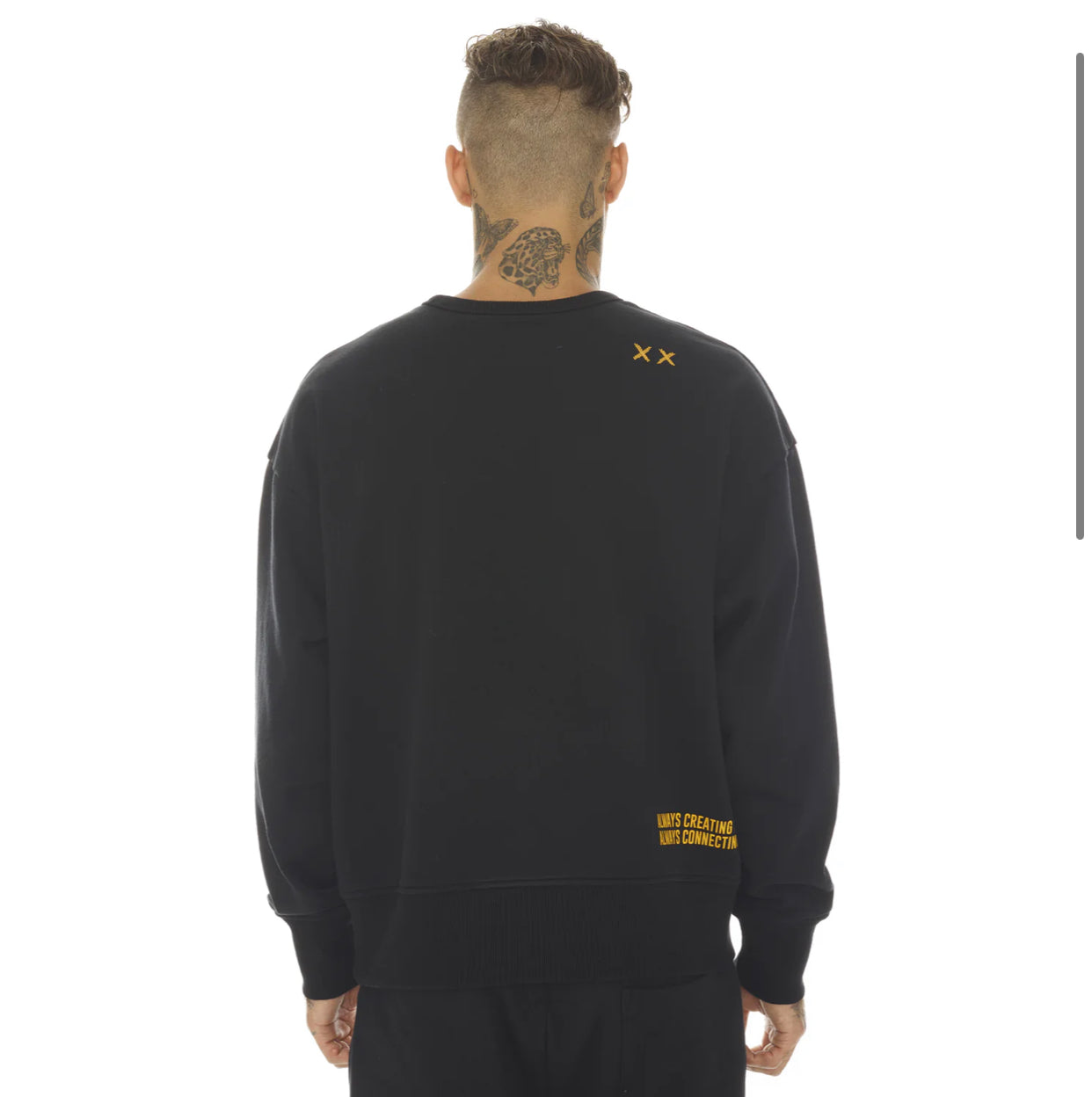 CULT OF INDIVIDUALITY CREW NECK FLEECE IN BLACK