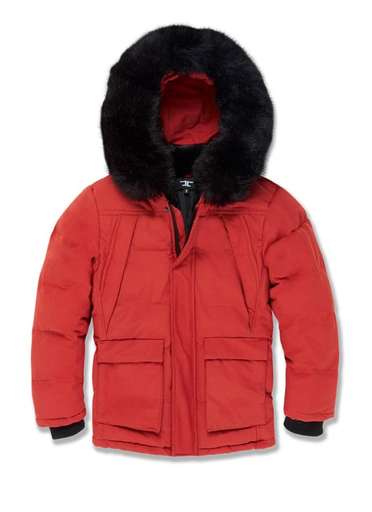 KIDS BISMARCK FUR LINED PARKA (RED)